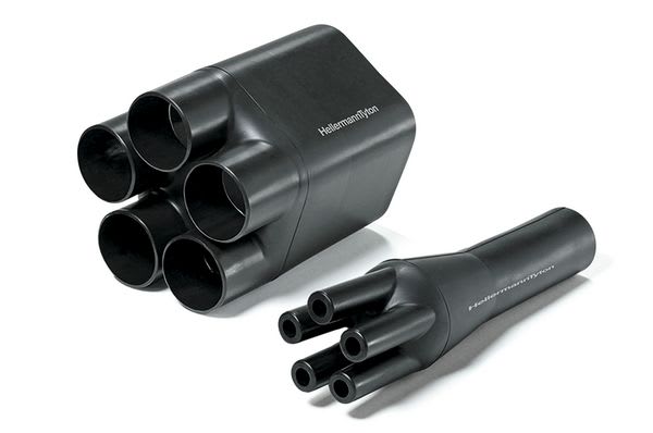 Hellermanntyton - Embout thermo 5 sorties  , Ø entrée/sortie 30/24.5 / 12.7/7.5 mm