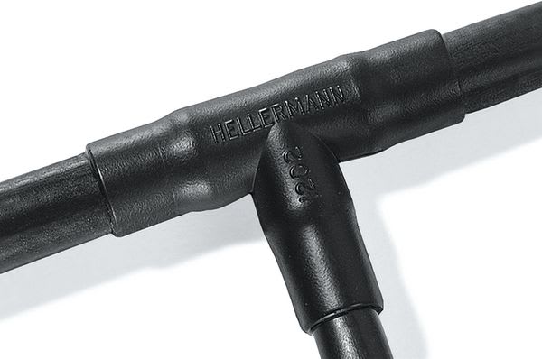 Hellermanntyton - Pièce thermo en Tavec adhésif , Ø entrée/sortie 13.2 /6/ 13.2 /6mm