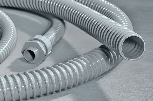 Hellermanntyton - Gaine en PVC PSR, Ø nominal 40, PVC, gris, rouleau 30 mètres