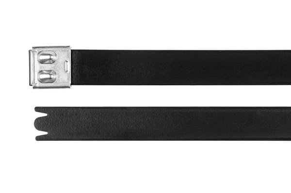 Hellermanntyton - Collier métallique recouvert 1245x16 mm en Inox 316 noir - MBT49UHDFC