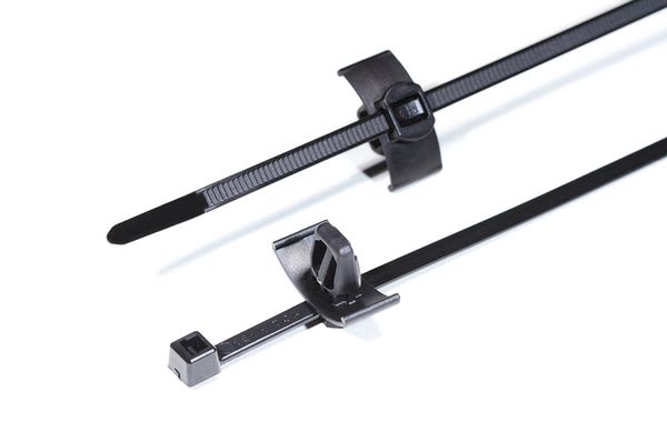Hellermanntyton - Lanière avec pied ancre 200x4.6mm trou 12.2x6.2mm en PA66HIRHS noir -T50RFT6OVAL