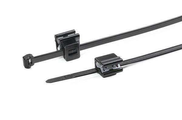 Hellermanntyton - Lanière de fixation pour bord de tôle 100 x 4.6 mm en PA66HS noir - T50SOSEC5B