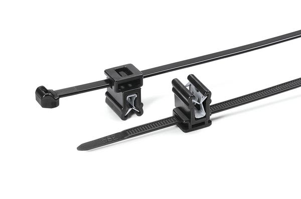 Hellermanntyton - Lanière de fixation sur bord de tôle 150 x 4.6 mm en PA66HS noir - T50SOSEC4A