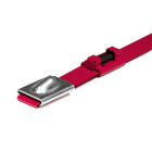 Hellermanntyton - Collier en inox 316, rouge, de longueur 201 mm, avec puce RFID UHF intégrée