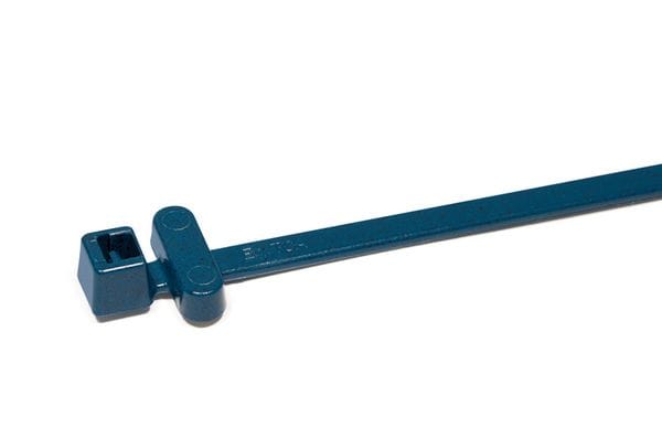 Hellermanntyton - Collier en PA66 détectable, bleu, de longueur 200 mm, équipé d'une puce RFID LF