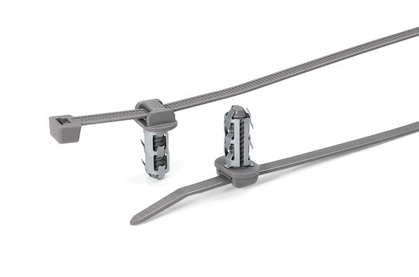 Hellermanntyton - Lanière de fixation à pied sapin renforcé 200x4.6mm en PA46 gris - T50RDHA8.4