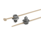 Hellermanntyton - Lanière 145x3.4mm à pied sapin en PEEK + PA46 beige + Gris - PT2AFT6LG
