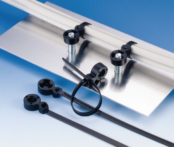 Hellermanntyton - Lanière de fixation 175x5.7mm pour goujon M6 en PA66HSW noir - T50SOSSBD-M6