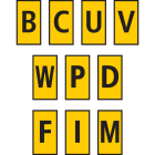 Hellermanntyton - Repères WIC3 Jaune, Ø 4,3 à 5,3 mm, section 4 à 6 mm², marquage BCUVWP