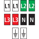 Hellermanntyton - Repères WIC3 Code couleur, Ø 4,3 à 5,3 mm, section 4 à 6 mm², marquage Triphasé
