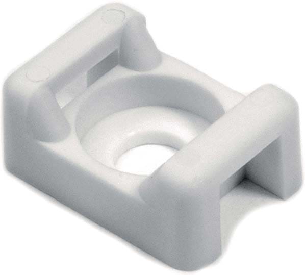 Hellermanntyton - Embase à visser 14.7x9.4mm avec trou central Ø 4.7 mm en PA66 blanc - CTM1