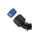 Hellermanntyton - Raccord coudé 45° HGL-45, Ø nominal 28, PG21, PA66, noir, sachet 10 pcs