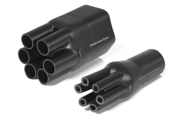 Hellermanntyton - Embout thermo 6 sorties  , Ø entrée/sortie 30.0 /16.0 / 8.2 /4.0 mm