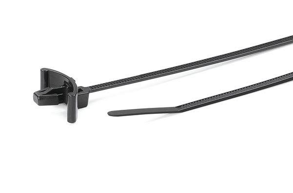 Hellermanntyton - Lanière à pied ancre 100x2.5mm pour trou Ø 4.6 à 4.8 mm en PA66 Noir - T18RSF
