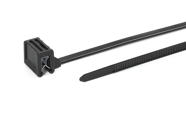 Hellermanntyton - Lanière de fixation pour bord de tôle 155 x 4.6 mm en PA66HS noir - T50SOSEC34E