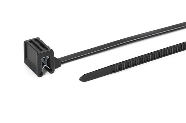 Hellermanntyton - Lanière de fixation pour bord de tôle 155 x 4.6 mm en PA66HS noir - T50SOSEC34E
