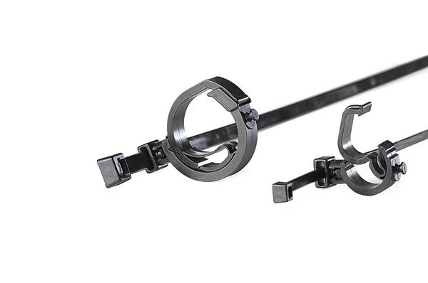 Hellermanntyton - Lanière 200x4.6 mm + agrafe IAHC2T Ø 11 à 20mm en PA66HIRHS noir - T50RIAHC2TCR