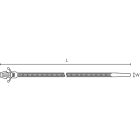 Hellermanntyton - Laniere avec pied sapin 228x4.6mm pour trou 12.2x6.2mm en PA66 noir - T80RFT6x12