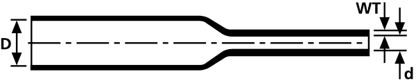 Hellermanntyton - Gaine thermoretractable TCN24, transparent, 6,4-3,2, retreint 2-1, rouleau 300m