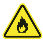 Hellermanntyton - Etiquettes WS2-D triangulaire SYMBOLE DANGER "Inflammable" , blanc