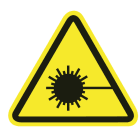 Hellermanntyton - Etiquettes WS5-F triangulaire SYMBOLE DANGER "Rayon laser" , blanc