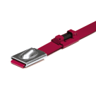 Hellermanntyton - Collier en inox 316, rouge, de longueur 681 mm, avec puce RFID HF integree