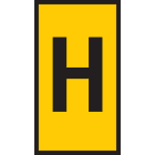 Hellermanntyton - Carte-repères à étiquettes préimprimée, marquage H, jaune, jeu de 25x72 cartes