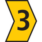 Hellermanntyton - Repères Helagrip HG1/3 pour Ø 1 à 3 mm, de couleur jaune, marquage 3
