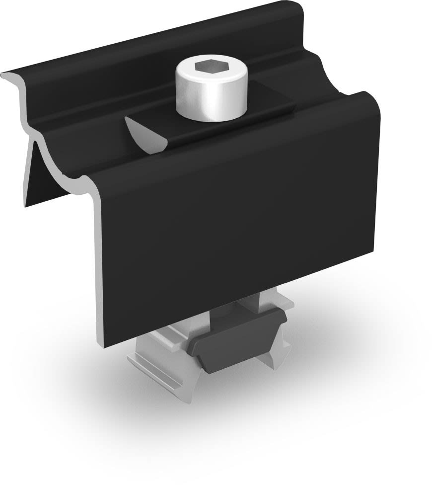 K2 Systems - UNIVERSAL END CLAMP ONEEND, BLACK ANODIZED