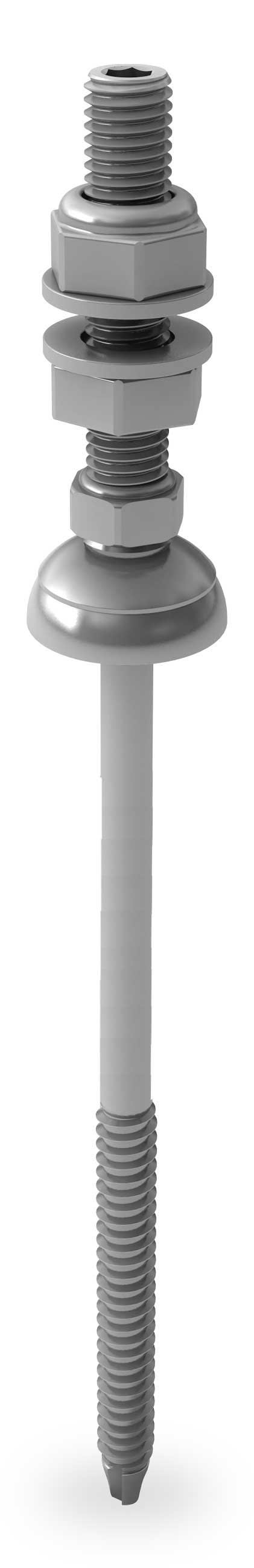 K2 Systems - VIS DE FIXATION PANNEAUX SOLAIRES M8X155/50, FZD, L=205mm