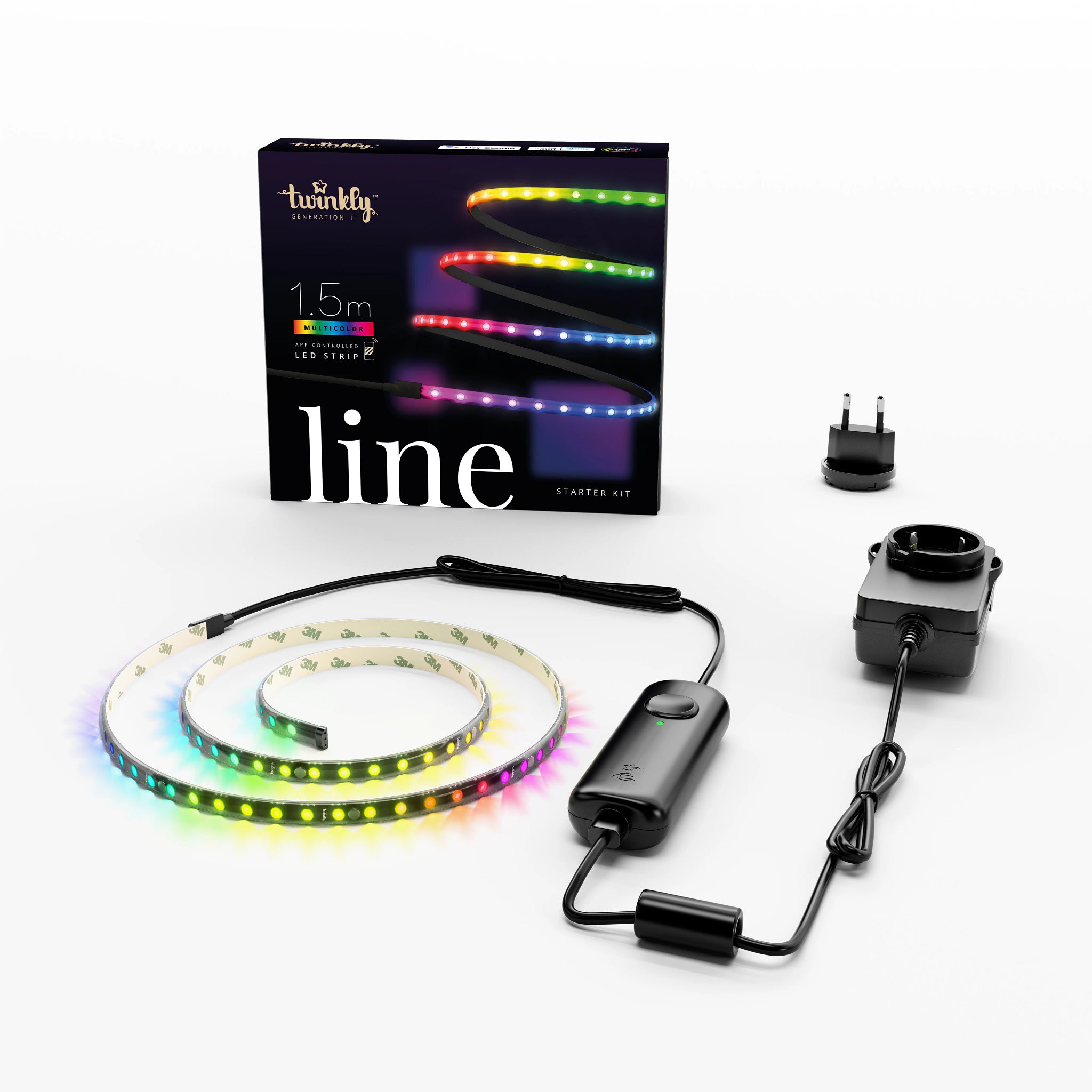 Twinkly - Ruban Line RGB 1,5m noir avec controleur BT-WIFI integre. Noir