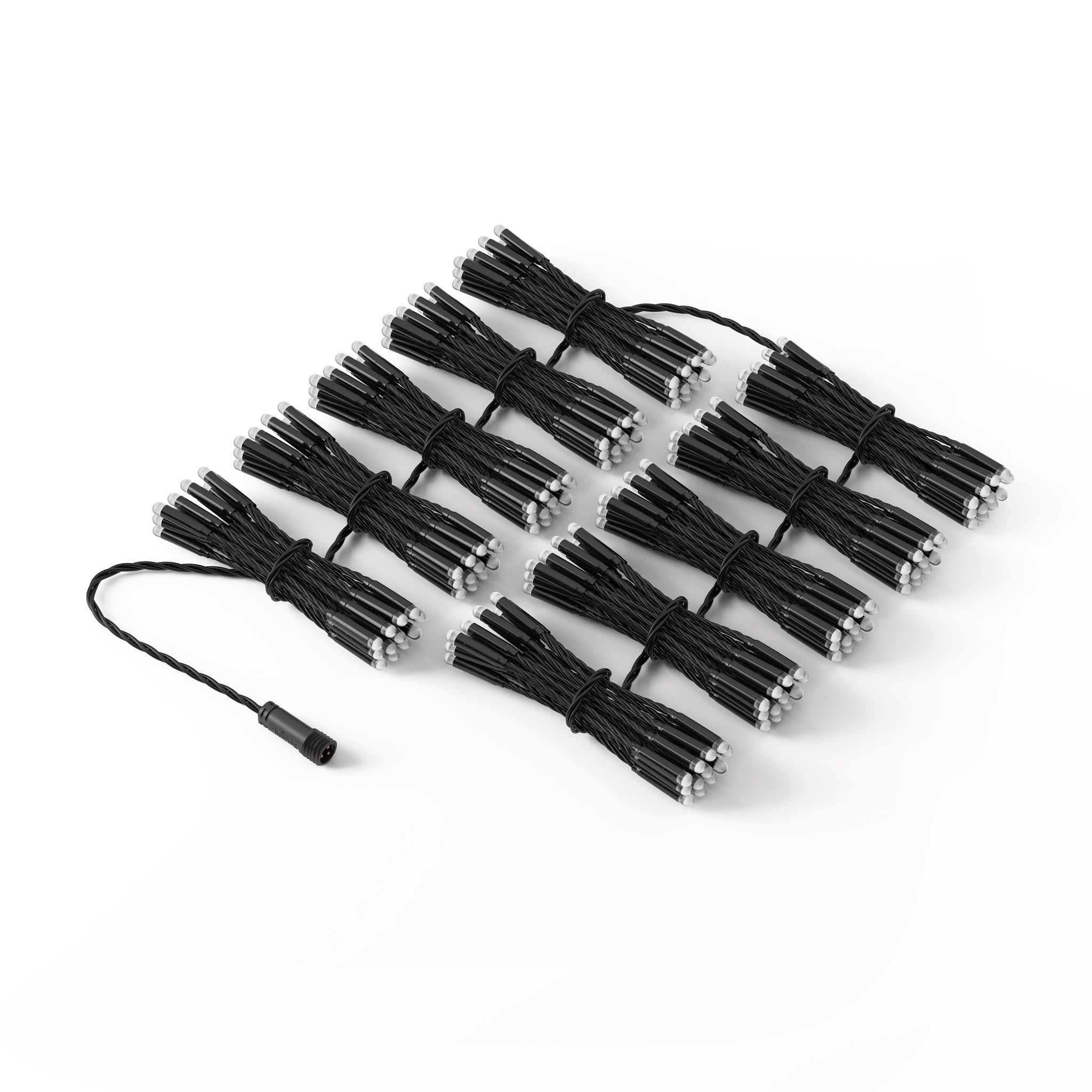 Twinkly - Rideau lumineux 250 LEDs RGBW.10 guirlandes tombantes de 25 LEDs. Fil noir. IP65