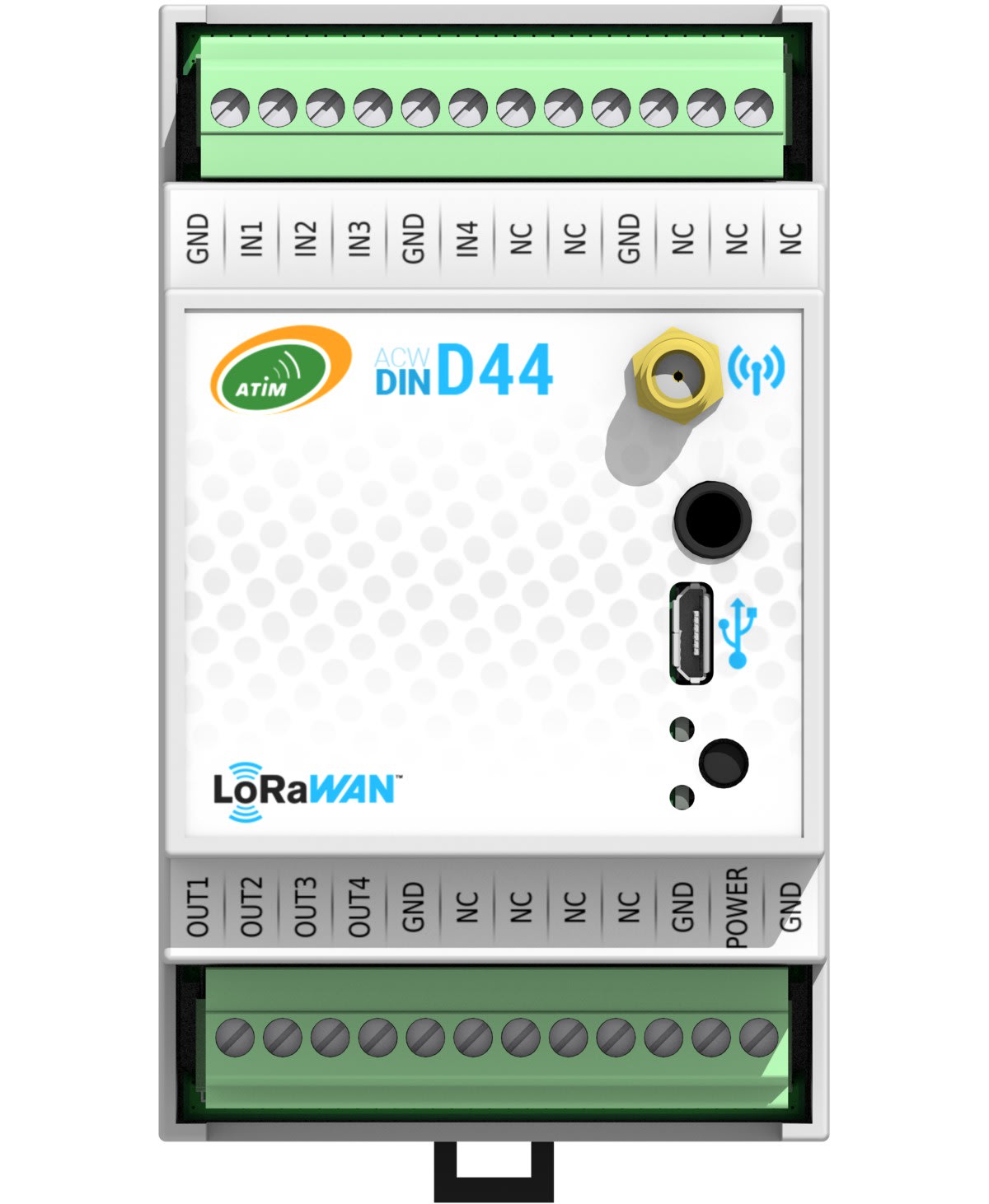 Atim - Transmetteur LoRaWAN - RailDIN - 4E TOR - 4S TOR comptage impulsionnel