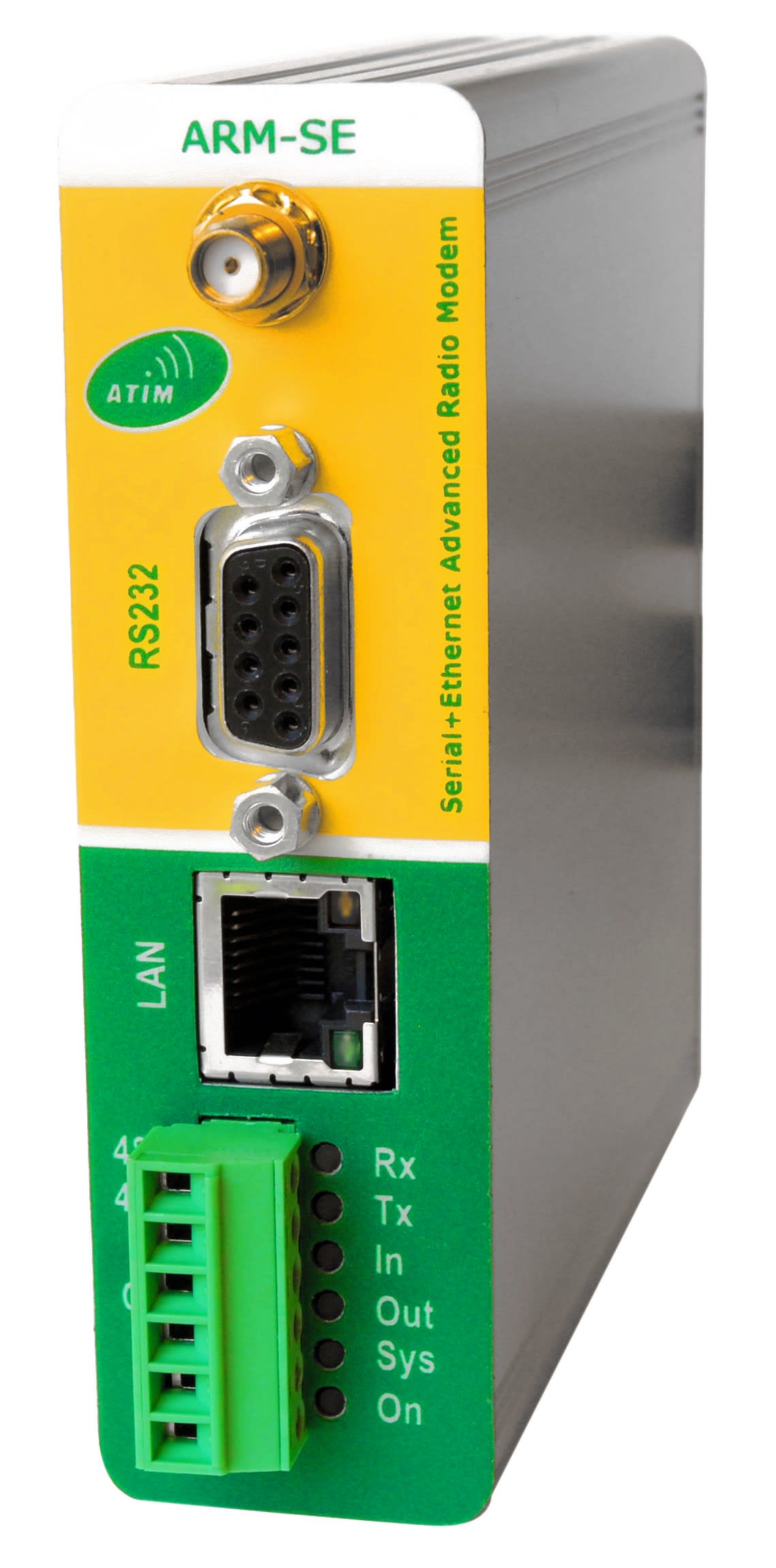 Atim - Passerelle sans fil série + Ethernet, 1 entrée +sortie TOR, 868MHz/500mW