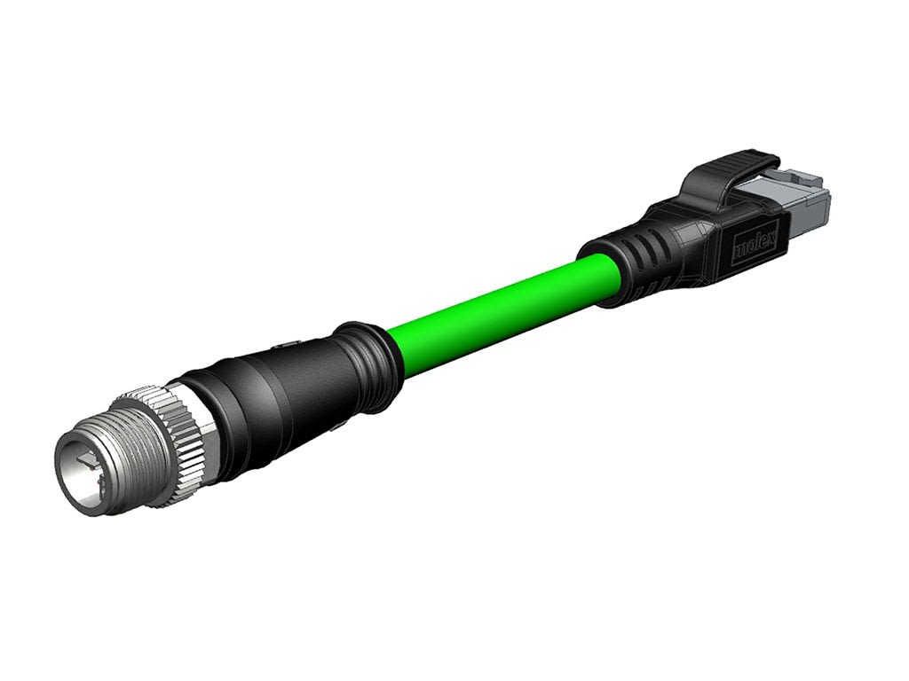 Molex - CSE M12 CAT6A RJ45 MA STR TEAL TPE 10M-I