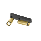 SLV - GRIP! M, plafonnier, intérieur, double, PHASE, 3000 K, 28 W, 42°, or / noir