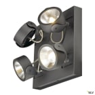 SLV - KALU, applique/plafonnier, carré, noir, quad, LED 60W, 3000K, 60°