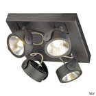 SLV - KALU, applique/plafonnier, carré, noir, quad, LED 60W, 3000K, 60°