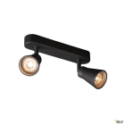 SLV - AVO, applique et plafonnier intérieur, double, noir, GU10/QPAR51, 2x 50W max