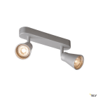 SLV - AVO DOUBLE, applique et plafonnier, double QPAR51, gris arg. max 2x50W