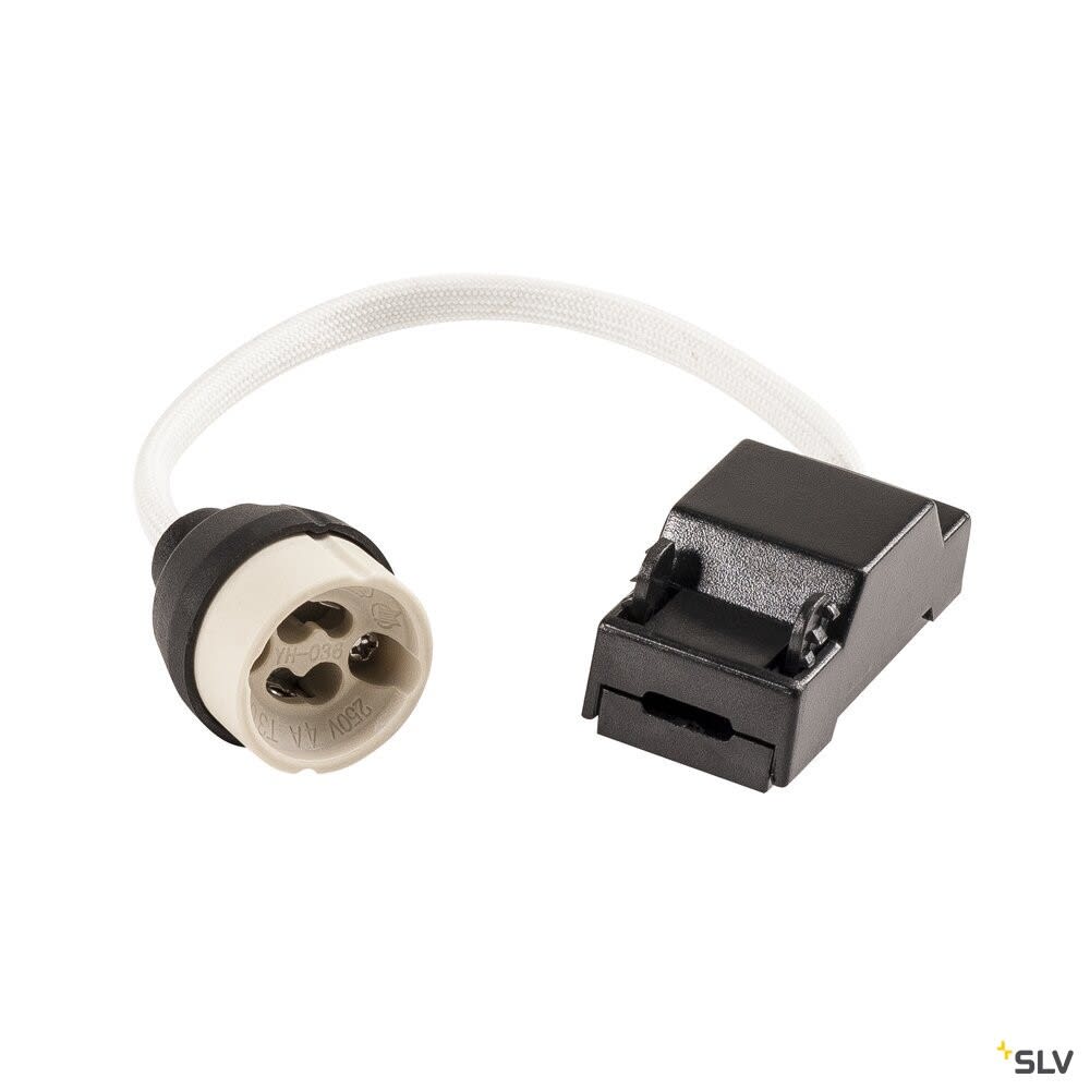 SLV - Douille GU10, intérieur, blanc/noir, avec boîte de connexion et attache rapide