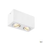 SLV - TRILEDO Double, plafonnier en saillie, blanc, QPAR51 10W max.