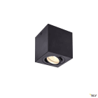 SLV - TRILEDO, plafonnier intérieur, simple, carré, noir, GU10/LED GU10 51mm, 10W max