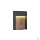 SLV - FLATT, applique extérieure, anthracite/imitation bois, LED, 14W, 3000/4000K, IP6