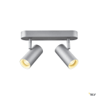 SLV - NOBLO, applique et plafonnier intérieur, double, argent, LED, 16W, 2700K, variab