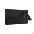 SLV - SOMNILA SPOT, applique int. liseuse, gauche, noir, LED 13W, 3000K, avec port USB