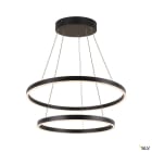 SLV - ONE DOUBLE, suspension LED, intérieur, up/down, noir, LED, 55W