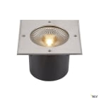 SLV - ROCCI 200, encastré de sol extérieur, carré, inox, LED, 16W, 3000K, IP65/IP67