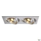 SLV - NEW TRIA 300, spot encastré, intérieur, double, rectangle, alu, GU10, 75W, IP 20