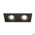 SLV - NEW TRIA 155, spot encastré, int, double, rectangle, noir, GU10, 50W, IP 20